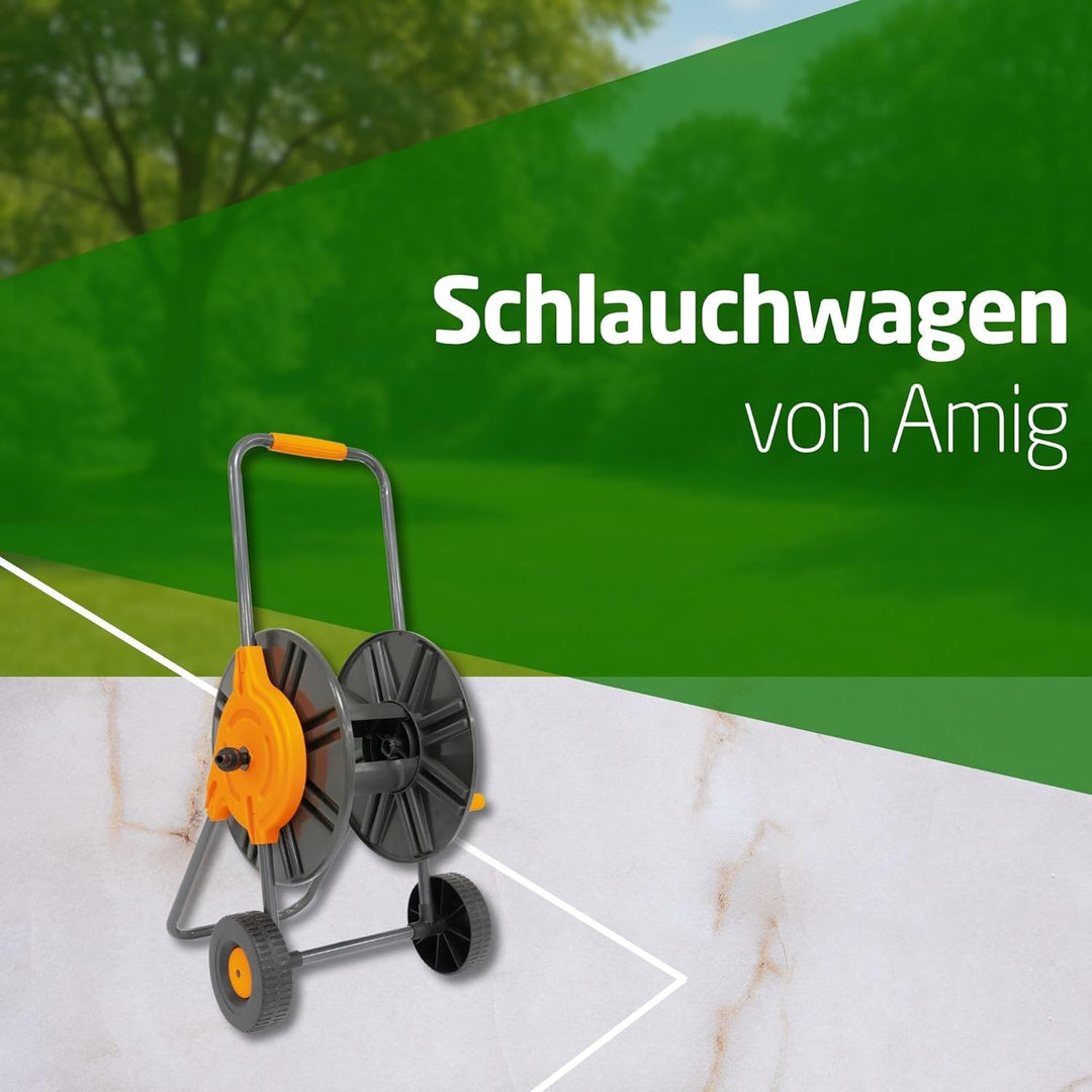Amig - Schlauchwagen | für 1/2" Schläuche | max. 60m gerollt | mit Kurbel zum einfachen Aufrollen |