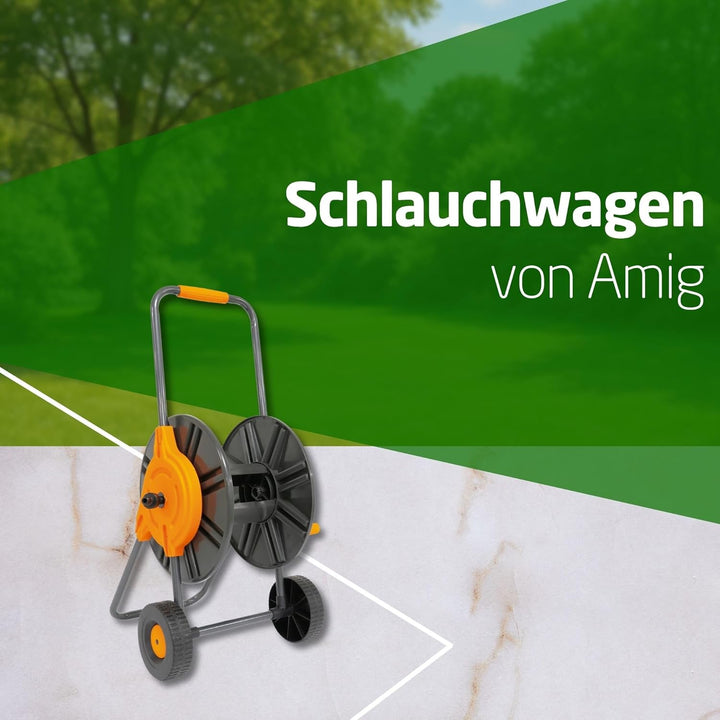 Amig - Schlauchwagen | für 1/2" Schläuche | max. 60m gerollt | mit Kurbel zum einfachen Aufrollen |