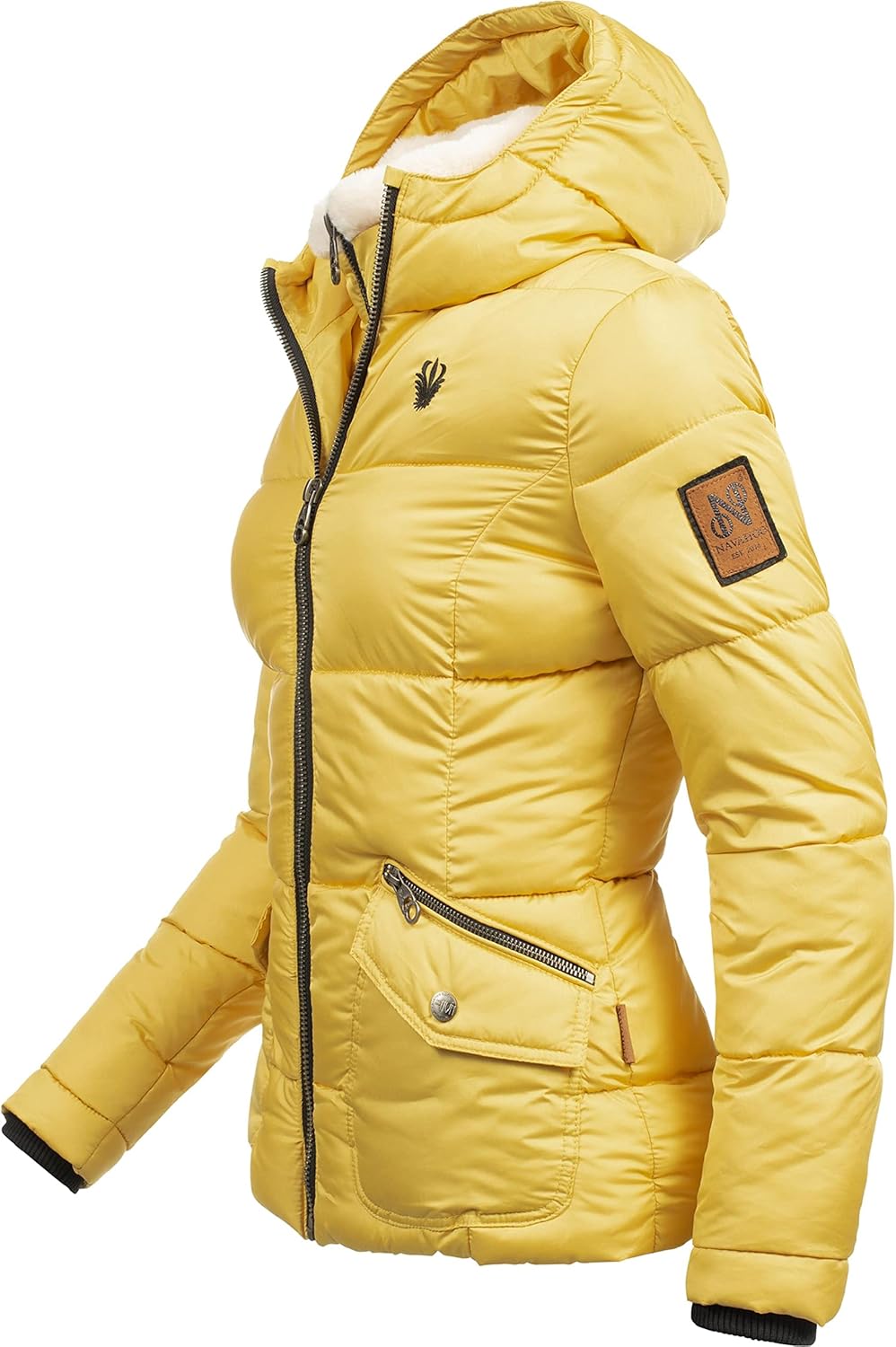 Navahoo Damen warme Winter Steppjacke Megan XS-XXL S Gelb, S Gelb