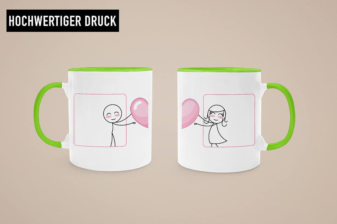Trendation - Fernbeziehung Geschenke Tassen Set Partner Liebe Geschenk für Freundin Freund Liebesges
