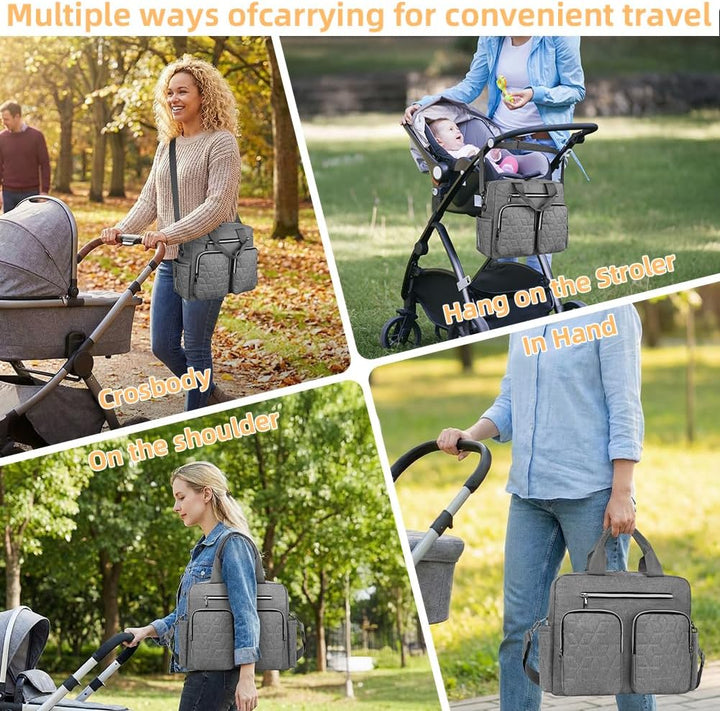 Wickeltasche Tote Baby, Wickeltasche Grosse Babytaschen mit isolierten Taschen und Trocken-/Nass-Tre