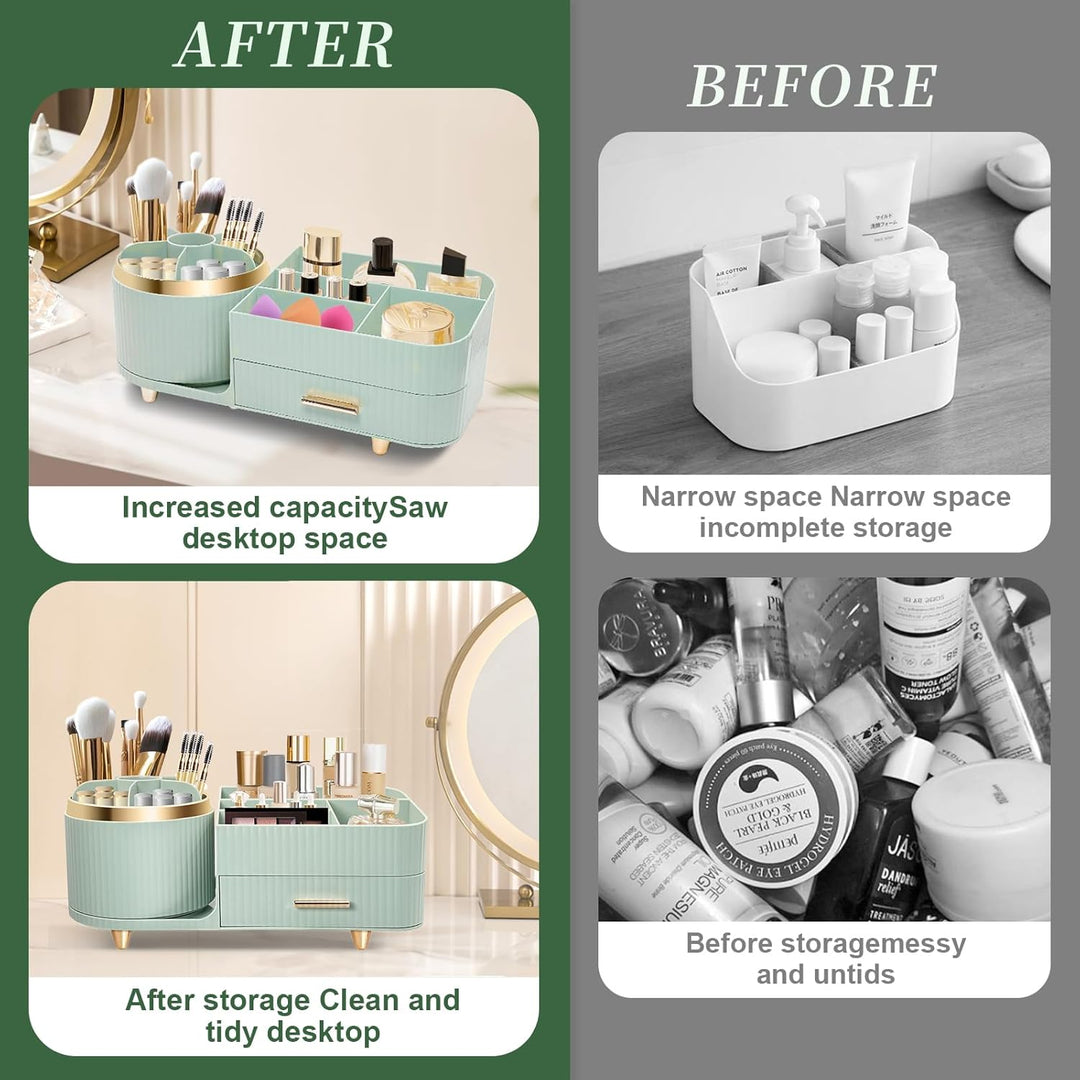 Cinnani Make Up Kosmetik Organizer, 360° Drehbarer Multifunktionale Kosmetikaufbewahrung,Beauty Orga