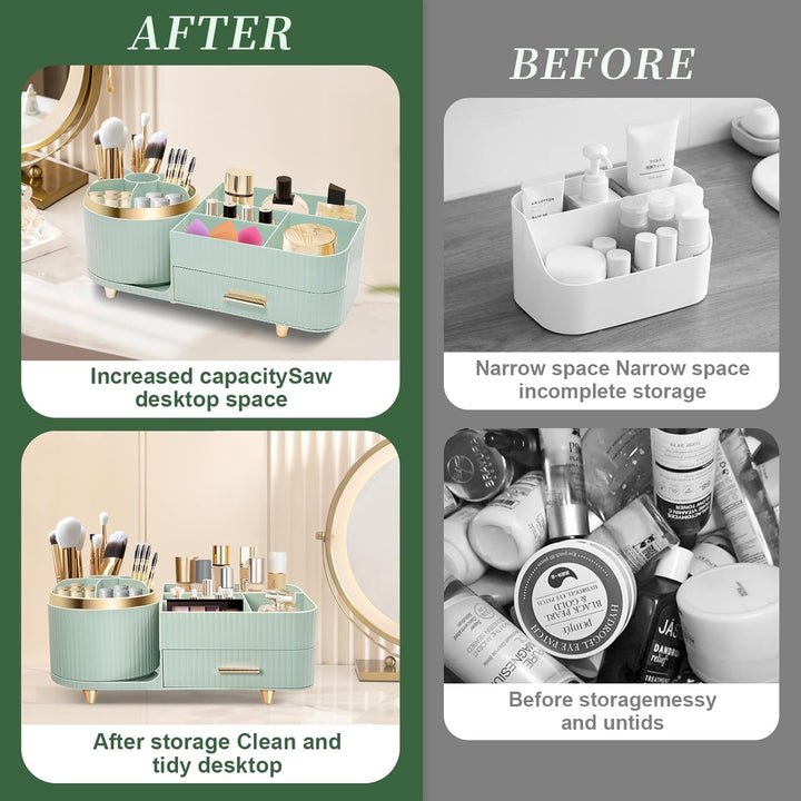 Cinnani Make Up Kosmetik Organizer, 360° Drehbarer Multifunktionale Kosmetikaufbewahrung,Beauty Orga