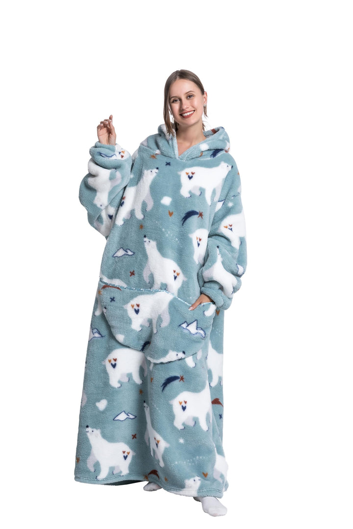 Lange Hoodie Decke mit Ärmeln für Damen &amp; Erwachsene - Kuscheldecke mit Ärmeln - Weiche &amp; Warme Deck