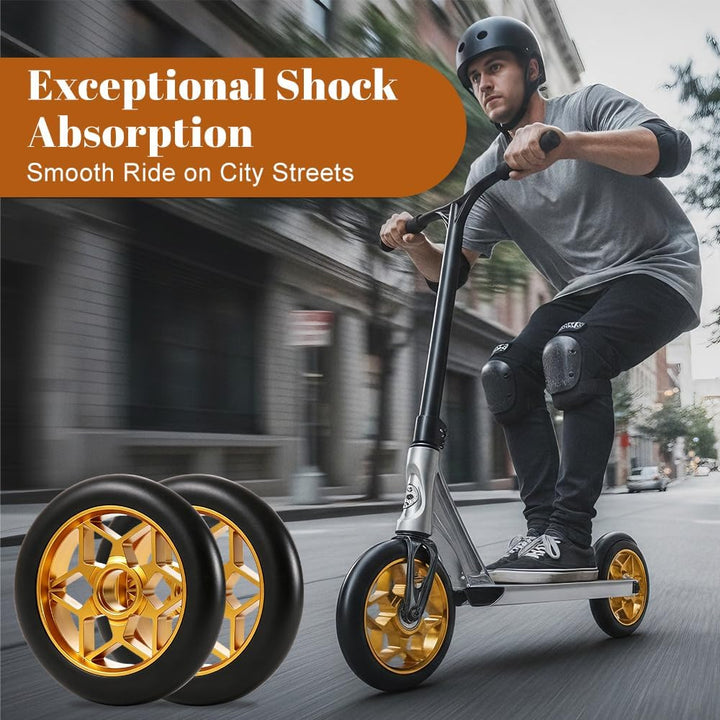 2 Stück Stunt Scooter Rollen, Scooter Ersatzräder, 110mm Scooter Räder mit ABEC, 9 Kugellager, Härte