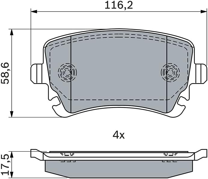 Bosch BP2279 Bremsbeläge - Hinterachse - ECE-R90 Zertifizierung - vier Bremsbeläge pro Set