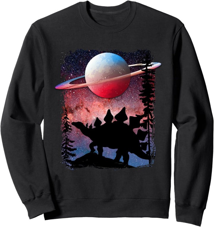 Stegosaurus Dinosaurier Sci-Fi Galaxy Star Night Nature Grafik Sweatshirt