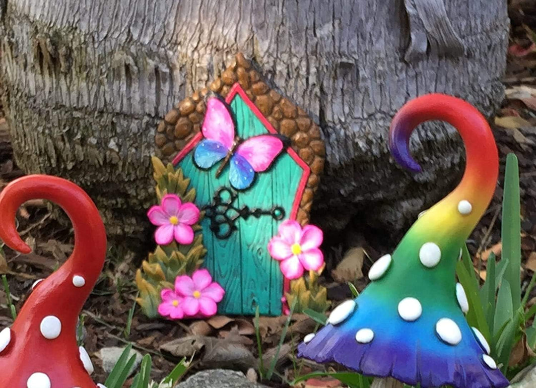 GlitZGlam Miniatur-Schmetterlings-Fee Tür für Miniatur Gartenfeen und GNOME. EIN Fee und Rasen GNOME
