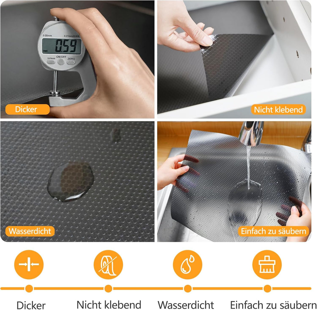 wohomuke Schubladenmatte 50x600cm küche Matte für schubladen schubladeneinlage zuschneidbar Eva Kühl