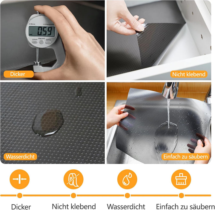 wohomuke Schubladenmatte 50x600cm küche Matte für schubladen schubladeneinlage zuschneidbar Eva Kühl