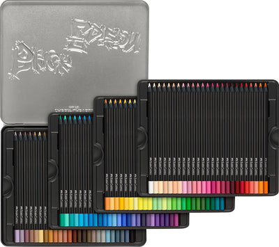 Faber-Castell 116490 - Buntstifte Black Edition, 100er Metalletui, bruchsicher, für Kinder und Erwac