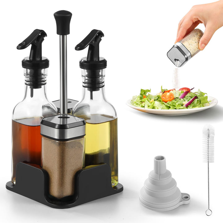 FRIBERG 2 Gewürzgläser mit Schraubdeckel aus Edelstahl 120ML,Menage set,Salz & Pfeffer Öl & Essig Se