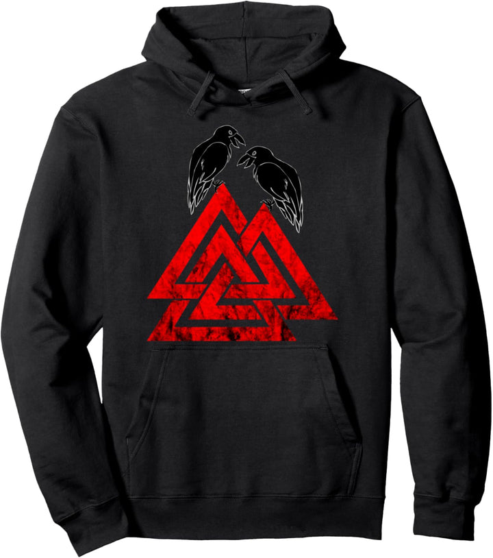 Valknut Symbol Odins Raben Nordische Mythologie Wikinger Pullover Hoodie