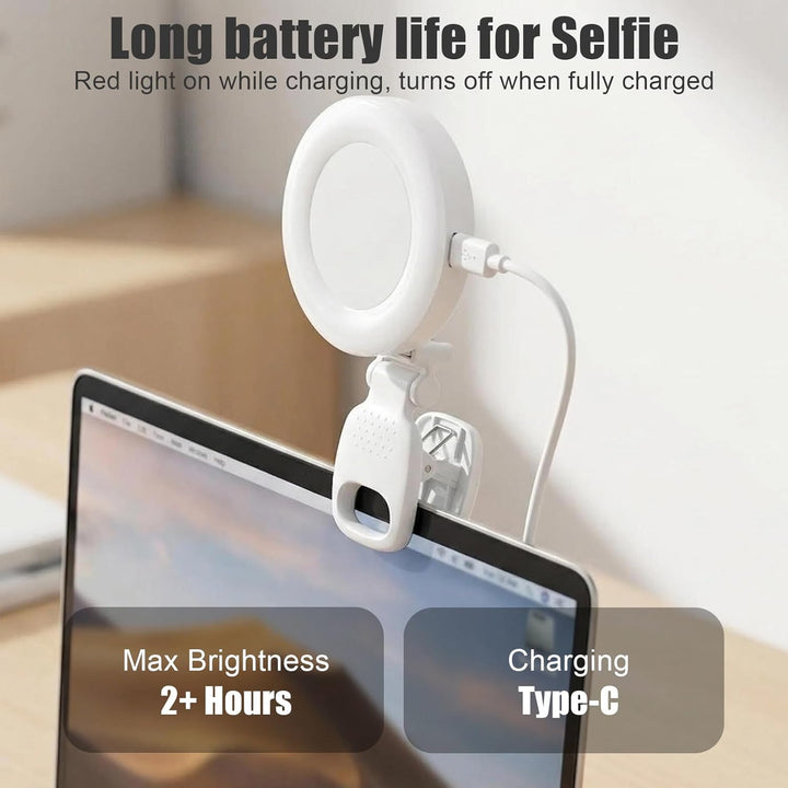 2er Set Selfie Licht Handy – Ringlicht Handy mit 3 Farbtemperaturen, 9 Helligkeitsstufen, 180° drehb