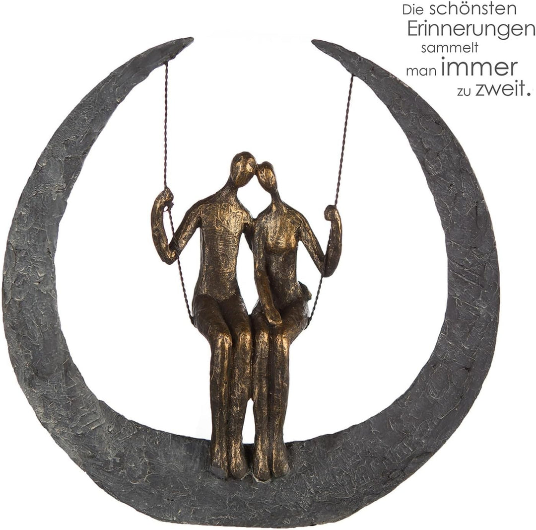 Casablanca Deko Skulptur Figur - Swing Poly/Metall - bronzefarben - Höhe 30 cm Höhe 30 cm Bronzefarb