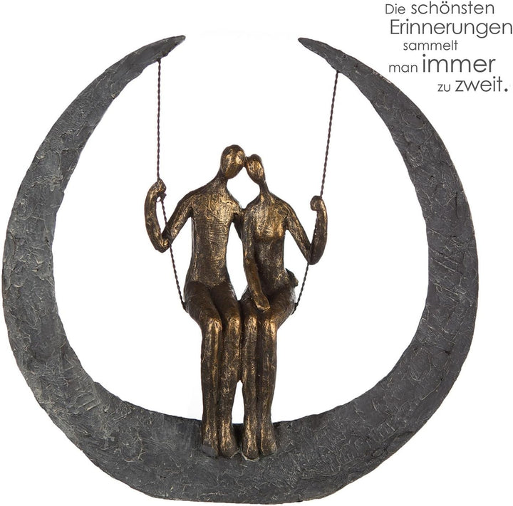 Casablanca Deko Skulptur Figur - Swing Poly/Metall - bronzefarben - Höhe 30 cm Höhe 30 cm Bronzefarb
