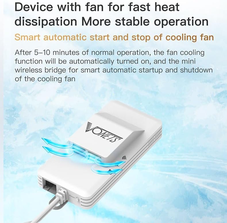 Vonets VAP11AC 2.4G+ 5G WiFi Bridge/Wireless Signal Repeater/WiFi to Wired, mit 5V/2A Power Adapter
