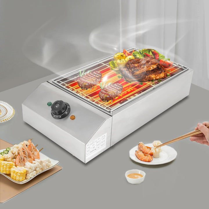 Tischgrill Elektrisch Grillzange 2600W Für Drinnen & Draussen, Gril Elektro,Grill Elektrischer Platt