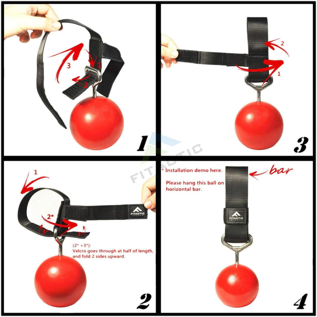 FITactic Rock Climbing Solid Training Cannonball Bomb Power Pull Up Ball Hold Grips for Straps for F