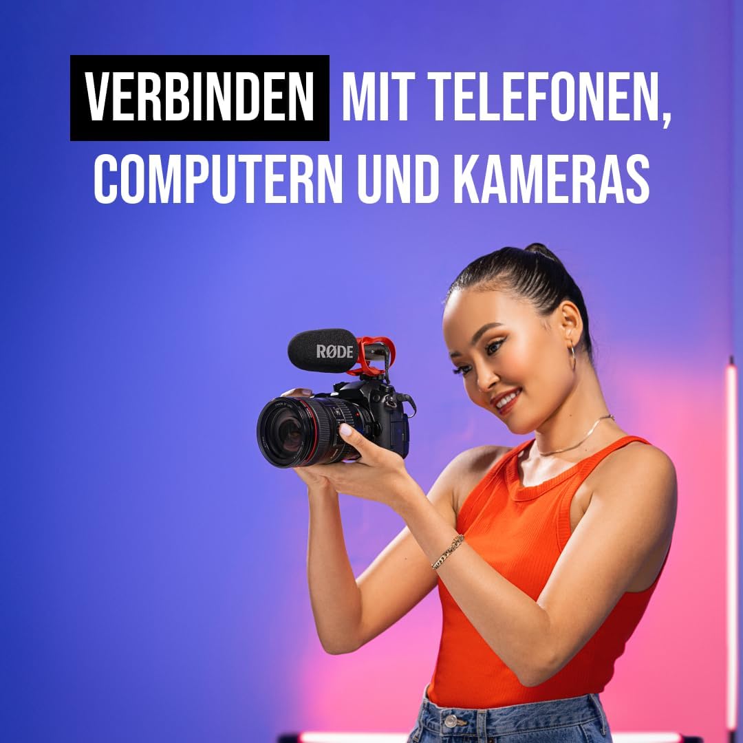 RØDE VideoMic GO II Ultra-kompaktes On-Camera Richtrohrmikrofon mit 3,5-mm- und USB-Ausgängen für Fi