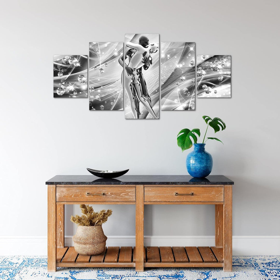 Runa Art Wandbilder Abstrakt Liebe 5 Teilig Bild auf Vlies Leinwand Deko Wohnzimmer Schlafzimmer Fig