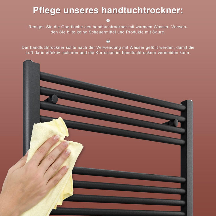 ELEGANT Badheizkörper Handtuchhalter 700 x 500 mm anthrazit klein Handtuchwärmer bad Heizkörper für
