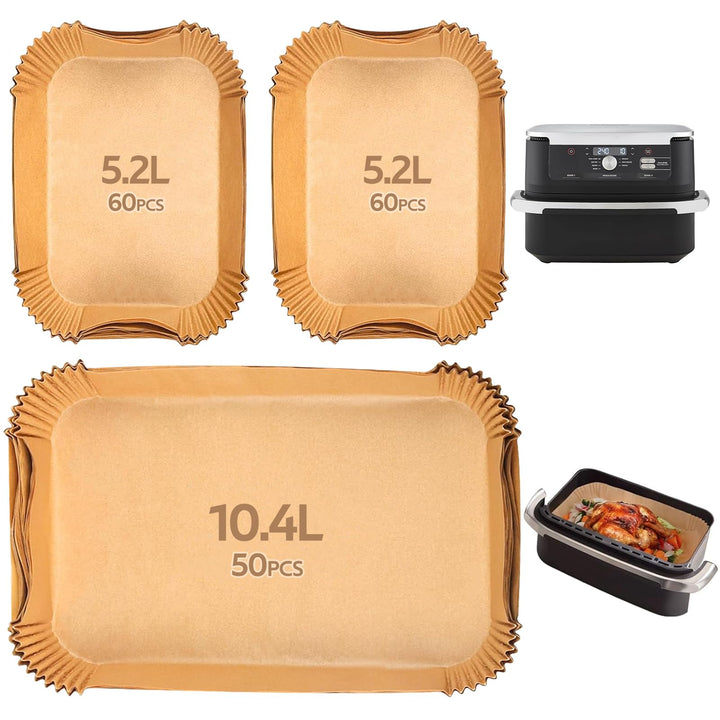170 Stück Backpapier für Heissluftfritteuse Ninja BPA-Frei, Airfryer Backpapier Antihaft Wasserdicht