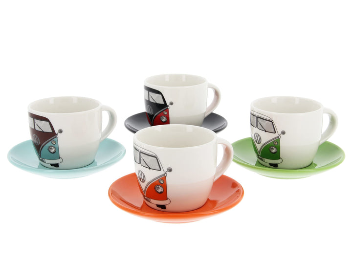 BRISA VW Collection - Volkswagen Keramik Espresso-Tassen-Kaffee-Tee-Cappuccino-Set im T1 Bulli Bus D