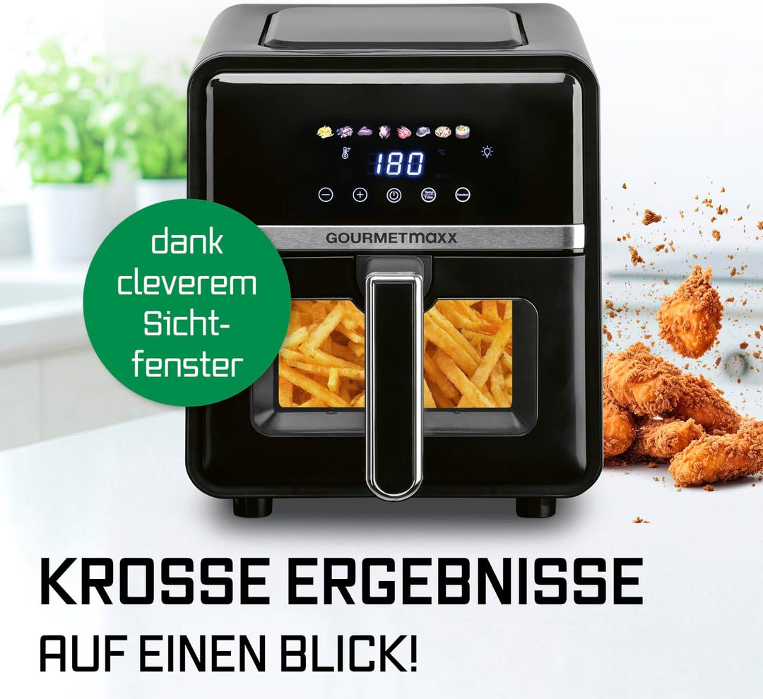 GOURMETmaxx Heissluftfritteuse - 5 L Airfryer | Fritteuse mit 6 Funktionen, 8 Programmen | Minibacko