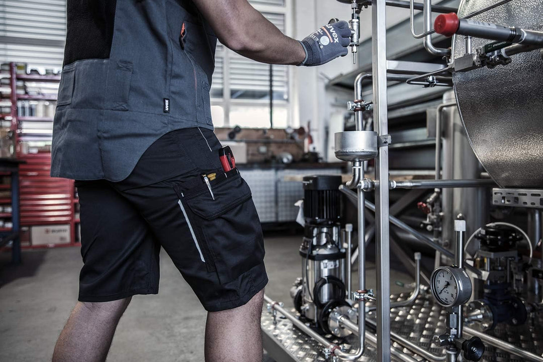 Uvex Tune-Up Herren-Arbeitshose kurz - leichte, robuste Männer-Arbeitshosen für den Sommer - 35% Bau