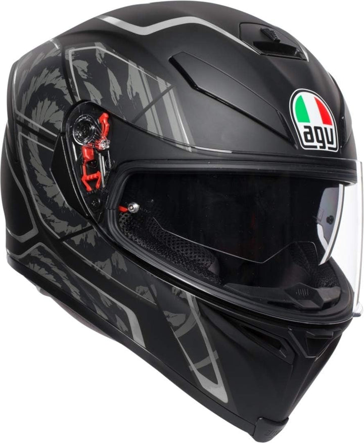 AGV Herren K5 S E2205 Multi Mplk Motorrad Helm XXL TORNADO MATT BLACK/SILBER, XXL TORNADO MATT BLACK