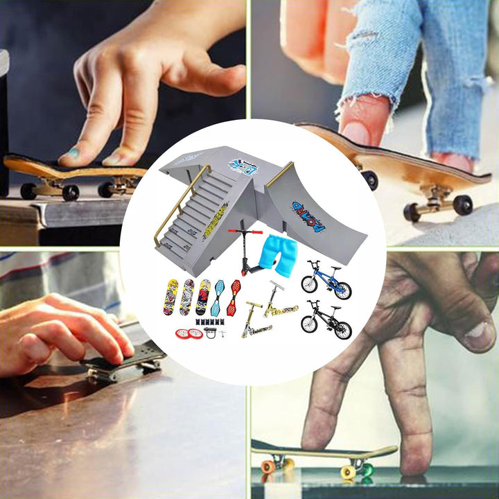 Generisch Finger Skateboard Rampe Set Fingerboard Rampe, Skate Park Kit Mit Rampen, Ultimate Fingers