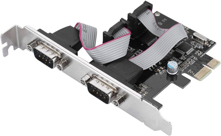 ASHATA 2 Port Serielle RS232 PCI-E Schnittstellenkarte,PCI-E zu Dual RS-232 Serial Port Adapter Konv