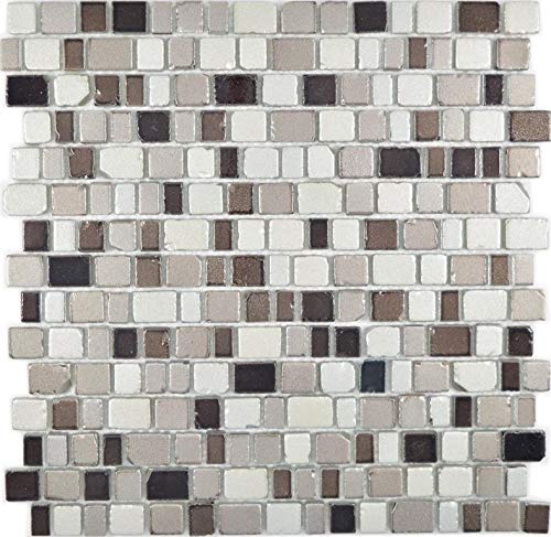Transparentes Crystal Mosaik Glasmosaik coffee Wand Küche Bad Fliesenspiegel|85-1213_f|10 Mosaikmatt