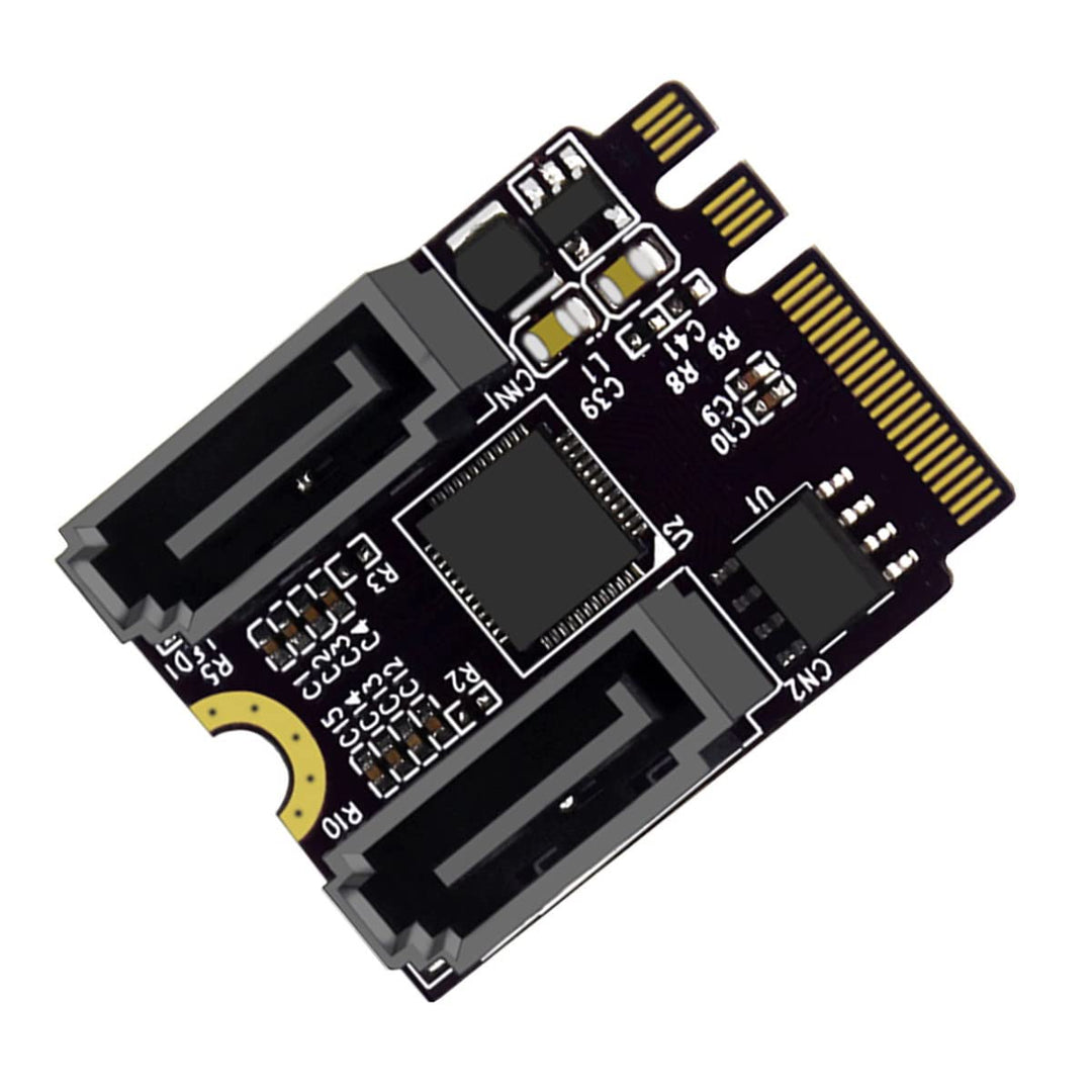 cablecc NGFF Key A+E PCI Express auf SATA 3.0 6Gbps Dual Ports Adapter Konverter Festplattenverlänge