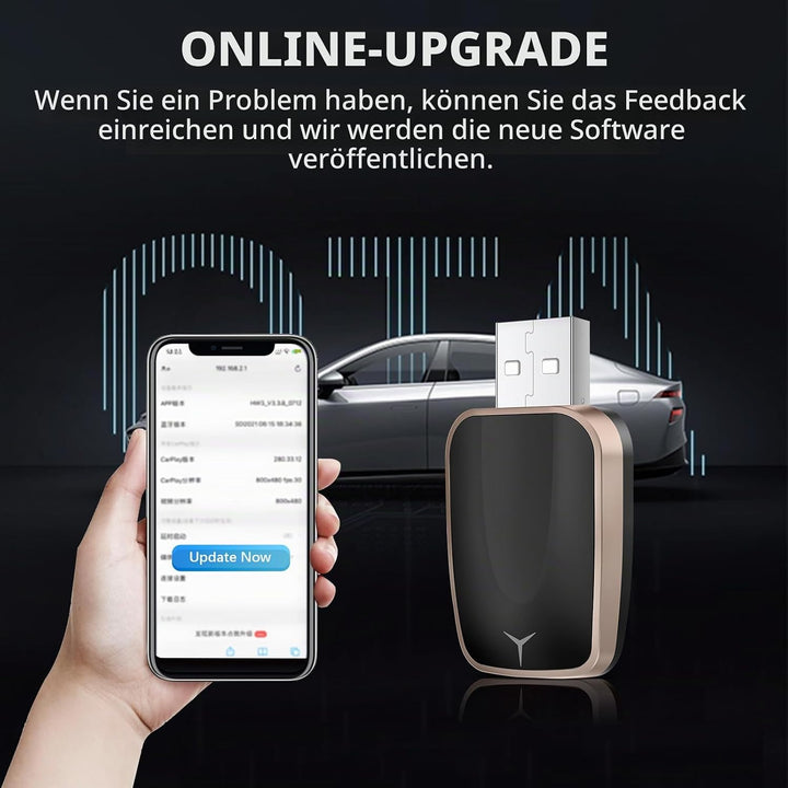 Kabelloser CarPlay und Android Auto Adapter für Autos mit Wired CarPlay, USB C/A Plug and Play CarPl