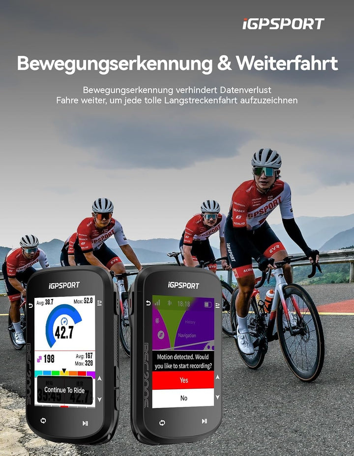 iGPSPORT BSC200S Fahrradcomputer Kabellos, 2,4“ Farbbildschirm GPS Routennavigation Fahrrad Tacho, B