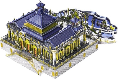 Piececool 3D Puzzle Metall, Yuanmingyuan Garten Gebäudemodell für Erwachsene, 3D-Puzzles zu Bauen, B