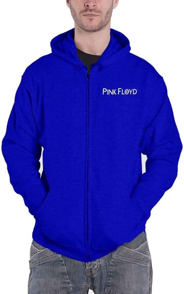 Pink Floyd Kapuzenpullover Metal Heads Close Up Logo Nue offiziell Herren Blau, S Blau