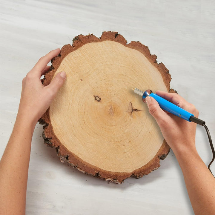 Grosse Holzscheiben zum Basteln oder Dekorieren - 5 Stück naturbelassene Baumscheiben ca. 35 cm (33