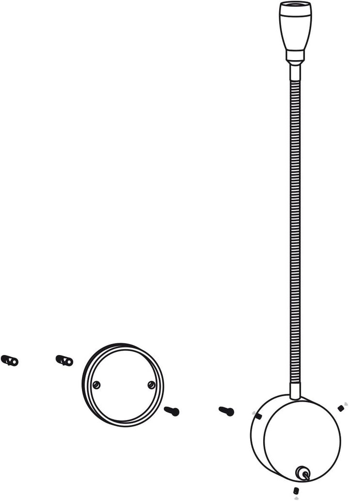 ledscom.de LED Leselampe/Wandleuchte HAN, Schwanenhals, Schalter, Stecker, chrom glänzend, weiss