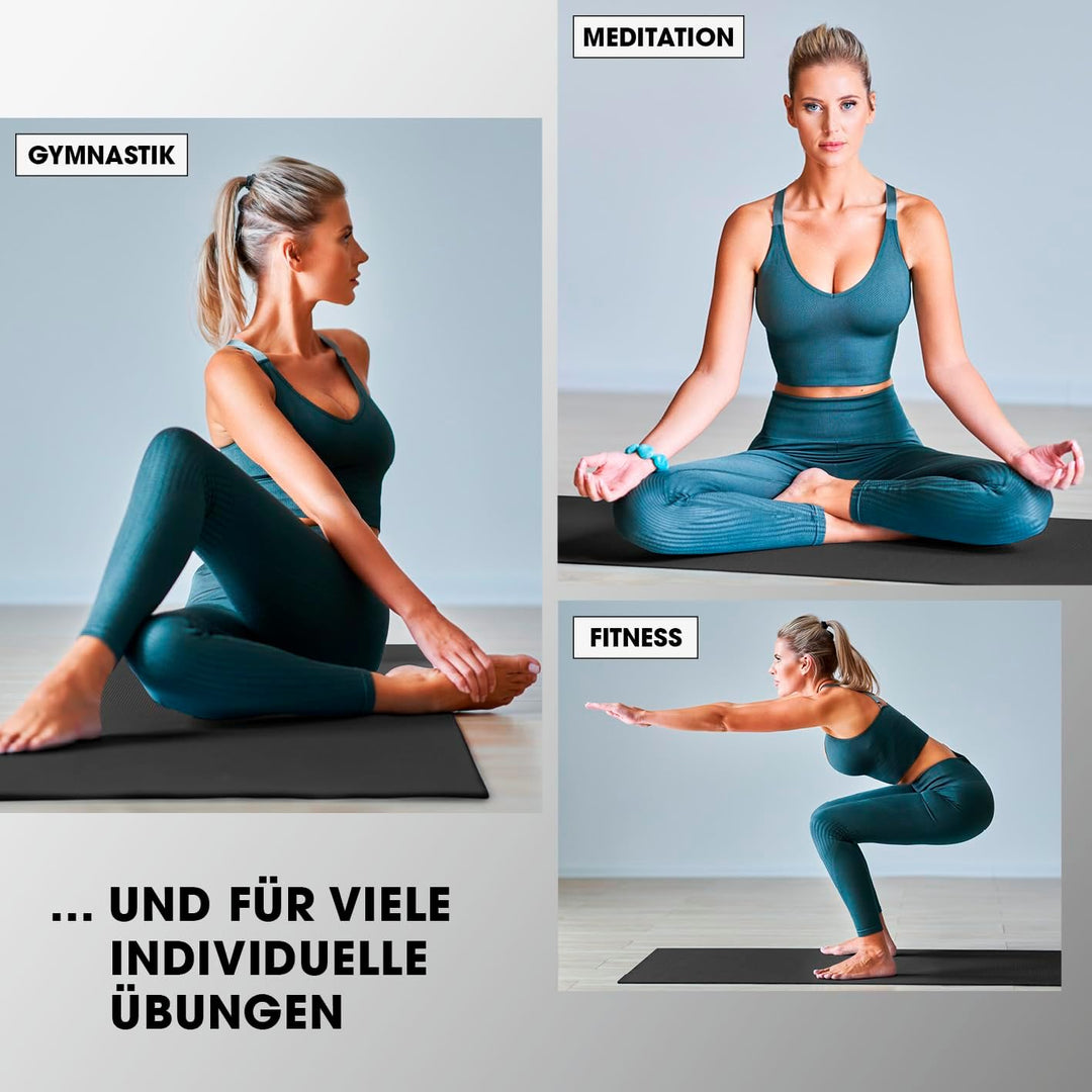 #DoYourFitness Fitnessmatte rutschfest | 183x61cm oder XXL 190x100cm | 0,8-2cm hoch | Gelenkschonend
