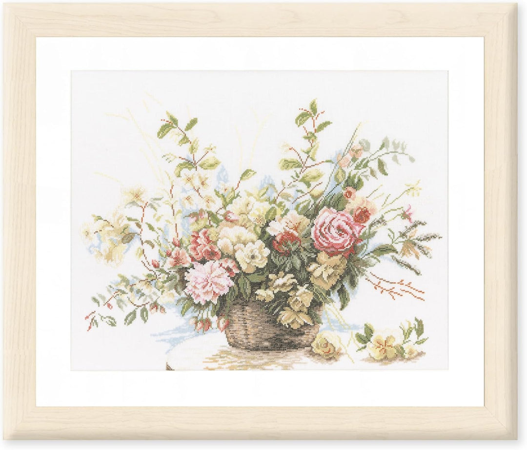 Lanarte Zählmusterpackung Rosen Kreuzstichpackung, Baumwolle, Mehrfarbig, 49 x 39 x 0.3 cm