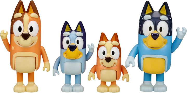 BlueY 4er-Figuren-Set Familie, Bingo, Bandit und Chilli; 6,3-7,6 cm grosse Figuren mit beweglichen G
