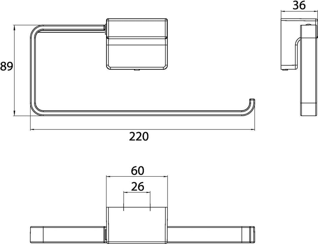 EMCO Cue Handtuchring zur Wandmontage, eleganter Handtuchhalter mit Öffnung rechts, hochwertiger Gäs