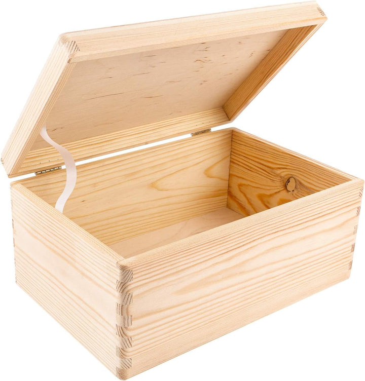 Creative Deco Holzkiste mit Deckel | 30 x 20 x 14 cm (+/-1cm) | Weihnachten Erinnerungsbox Baby Gros
