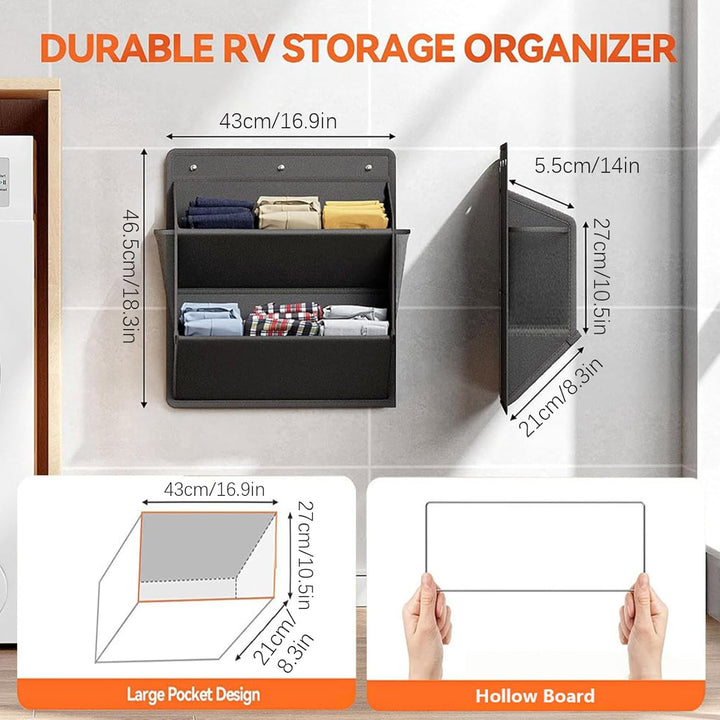 Générique für Wohnmobile | zur Wandmontage, selbstklebend, platzsparender Organizer für Schrank, Bad