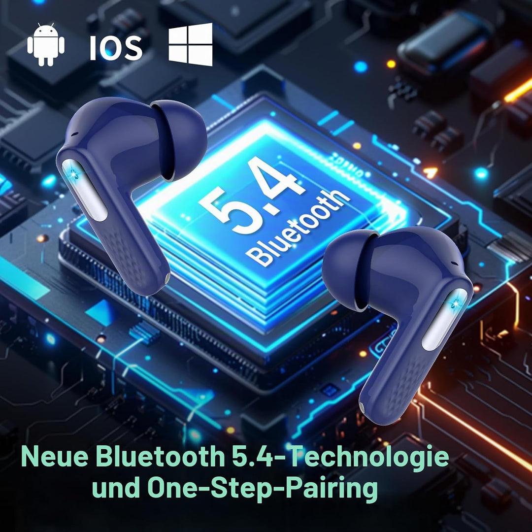 ZYHKON Bluetooth Kopfhörer mit Touchscreen, In Ear Kopfhörer Kabellos Bluetooth 5.4 mit ANC/ENC Mic
