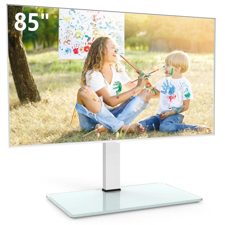 FITUEYES TV Standfuss Universal TV Ständer für 50-85 Zoll Flach &amp; Curved Fernseher bis zu 50kg Schwe