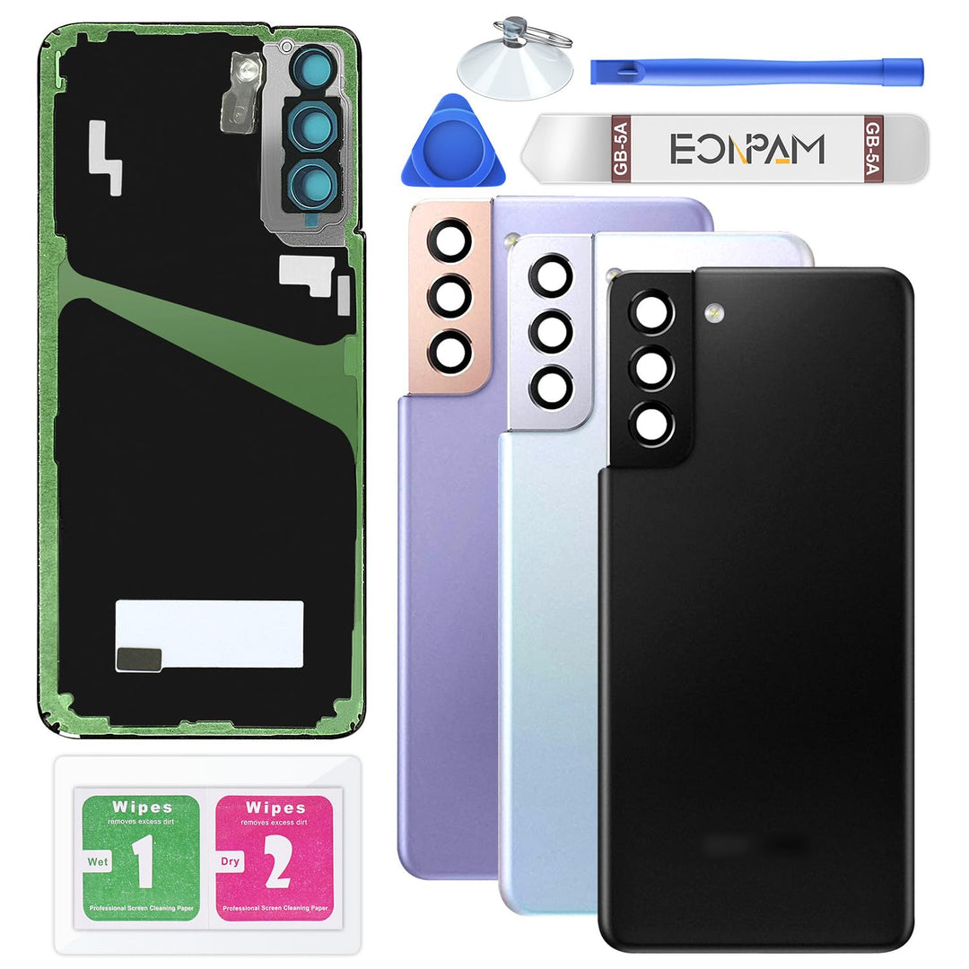 Eonpam Akkudeckel für Samsung Galaxy S21+ Plus 5G G996 Rückseite Glas Original Backcover Back Glas E
